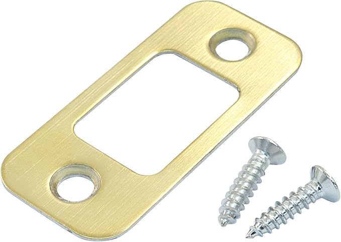1 Pcs Gold Deadbolt Strike Plate, Door Latch Strike Plate, Silent Strike Plate by Unknown
