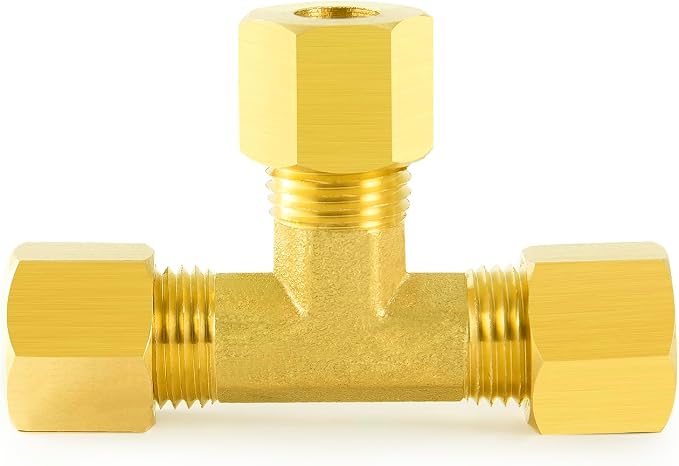 ChillWaves Brass Tee Compression Tube Fitting, 5/8" OD x 5/8" OD x 5/8" OD - Image 4