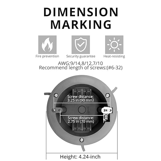 Round 18 Cu.in. PVC Old Work Round Electrical Ceiling Box, Fire Rated - Image 2