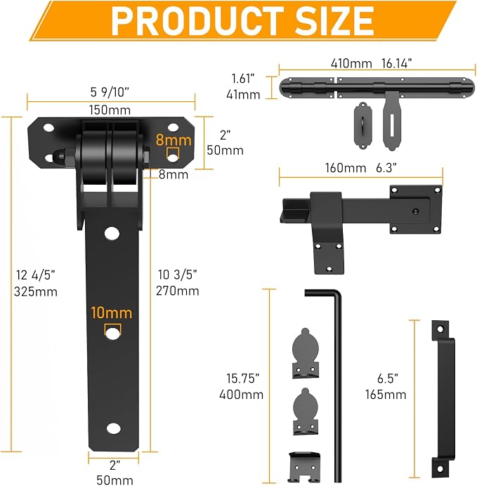 Heavy Duty Gate Hinges, 900 Lbs Capacity and Built-in Sealed Ball Bearings | - Image 3
