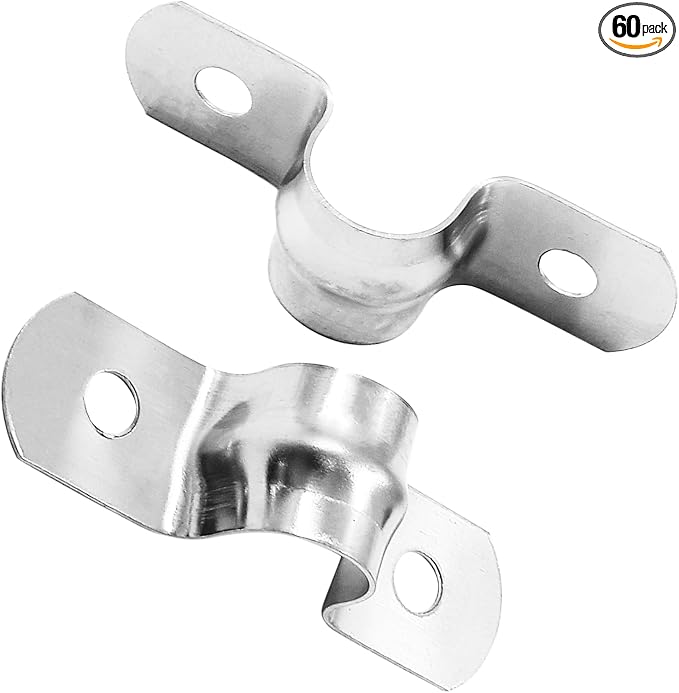 Biaungdo M10 3/8" Stainless Steel Pipe Strap, Two Hole Strap, U Bracket Pipe by Biaungdo
