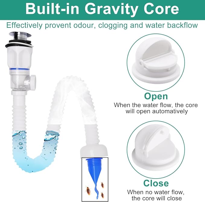 Bathroom Sink Drain Kit, Sink Drain Pip Kit - Image 4