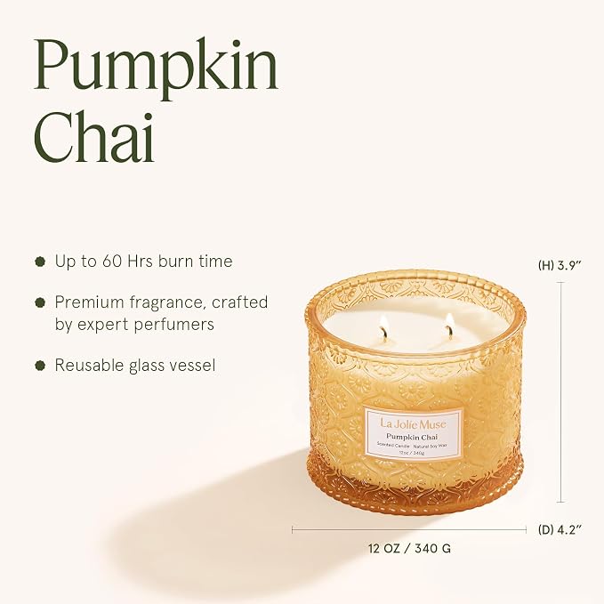 LA JOLIE MUSE Pumpkin Chai Scented Candles - Image 5