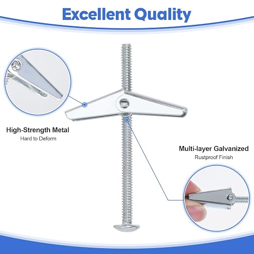 30PCS Wall Anchors for Drywall Heavy Duty, Hollow Wall Anchors, Toggle Anchors - Image 5
