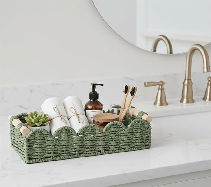 CubesLand Toilet Paper Storage Basket Organizer, Small Wicker Decor Basket | - Image 6