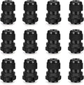 Cable Gland 12 Pack 1/2" NPT Waterproof Adjustable Connector Strain Relief Cord by CGELE