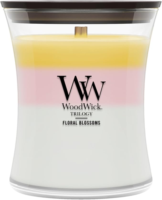 Woodwick Floral Blossoms Medium Hourglass Trilogy Candle by WoodWick
