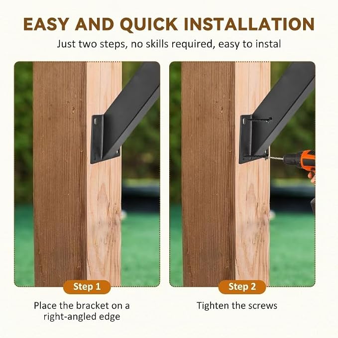 45 Degree Angle Support Bracket，Pergola Kit Heavy Duty Connectors，Corner - Image 4