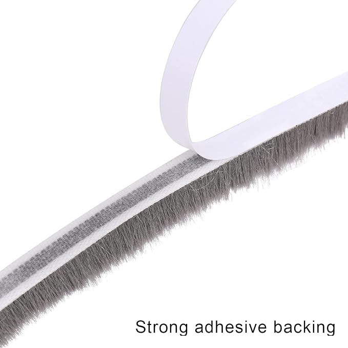 Felt Pile Weather Stripping for Doors, Self Adhesive Draft Blocker, Dust - Image 5