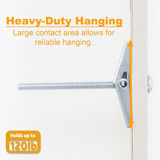 1/4 Toggle Bolts for Drywall, Dry Wall Anchors and Screws Kit, Butterfly - Image 5