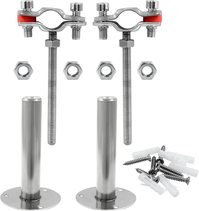 2 Pcs 1/2inch Adjustable Ceiling Pipe Support Stainless Steel Bracket | OD Pipe - Image 2