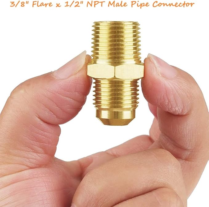 2pcs Metals Brass Tube Fitting Coupling Half Union Gas Adapter 3/8" Flare x - Image 4