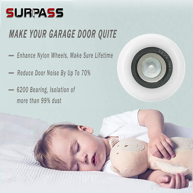 Surpass Garage Door Hardware Kit Roller/Hinge/Top Bracket/Wire Rope - Image 3