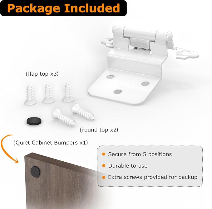 3/8 Inch Inset Cabinet Hinges, 10 Pairs Self Closing Flush Face Mount Hinges - Image 6