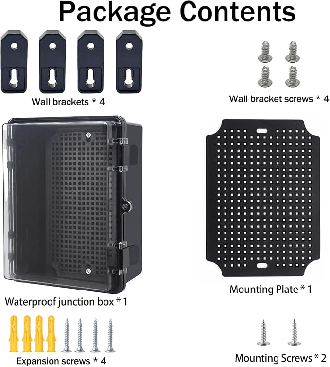 Junction Box, Hinged Black Clear Cover IP67 Waterproof ABS Project Box - Image 7