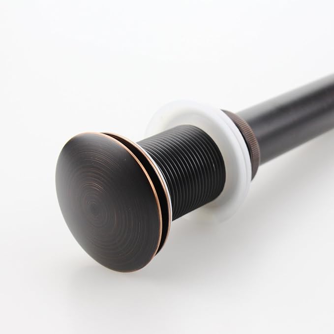 Bathroom Sink Pop Up Drain Without Overflow, Large Cap, Oil Rubbed Bronze - Image 3