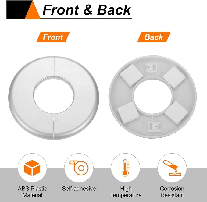 HARFINGTON 2pcs Wall Split Flange 64mm/2.5" Self-Adhesive Plumbing Cover Plates - Image 5