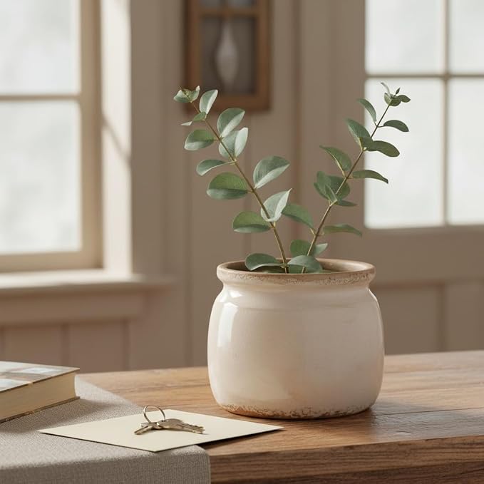 Ceramic Planter & Vase for Wabi Sabi Decor, Nordic Minimalist Flower Pot | 6.3 - Image 2