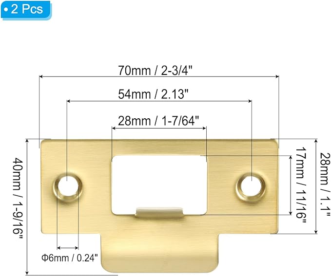 PATIKIL 2-3/4" Door Lock Strike Plate, Door Backplate - Image 2