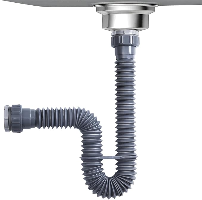 Sink Drain Kit with Expandable Flexible 9.6" to 27" P-trap, 1-1/2" or 1-1/4" by Unknown
