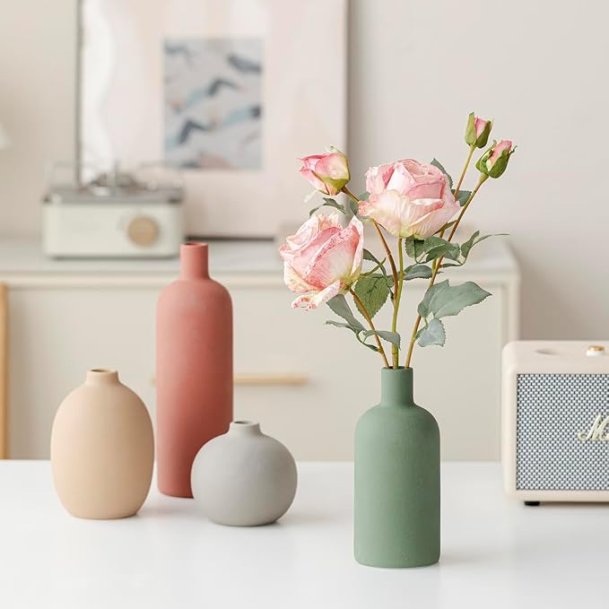 Modern Ceramic Vase Set, Neutral Colors, Decorative Vases - Image 6