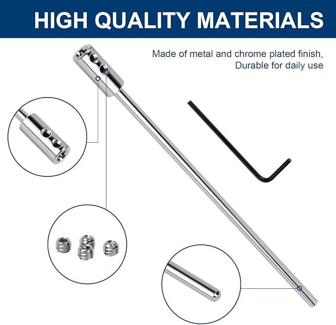 Extension Rod for Bathroom Pop-Up Vertical or Horizontal Rods, 6.64 Inch Pop Up - Image 3
