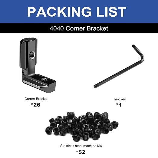 24pcs 4040 Extrusion Connector Corner Bracket Joint Black | 4040 Extruded - Image 3