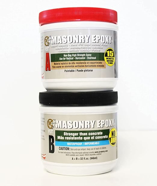 PC Products PC-Masonry Epoxy Adhesive Paste, Two-Part Repair, 32 oz in Two Jars by ProtectiveCoatingCo