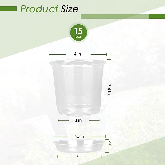 FUIJOL 4 Inch Clear Nursery Pots - Image 2
