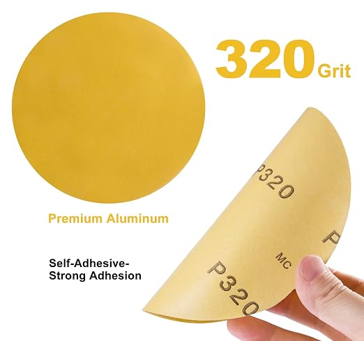100 PCS 6 Inch PSA Sanding Discs 320 Grit Sticky-Back Sandpaper | Adhesive - Image 2