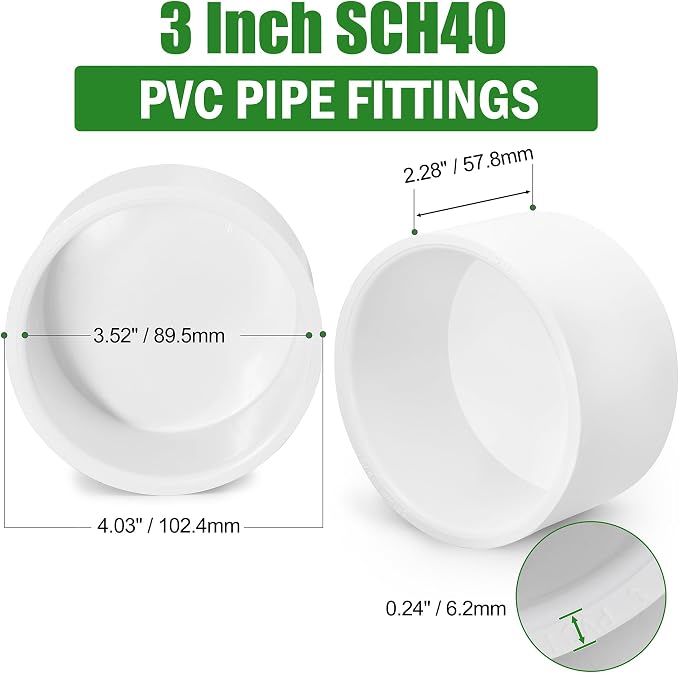 SCH40 PVC Cap 3 Inch - Image 3