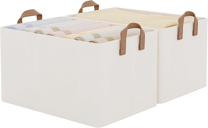 StorageWorks Closet Storage Baskets, Natural Color, Extra Large by StorageWorks