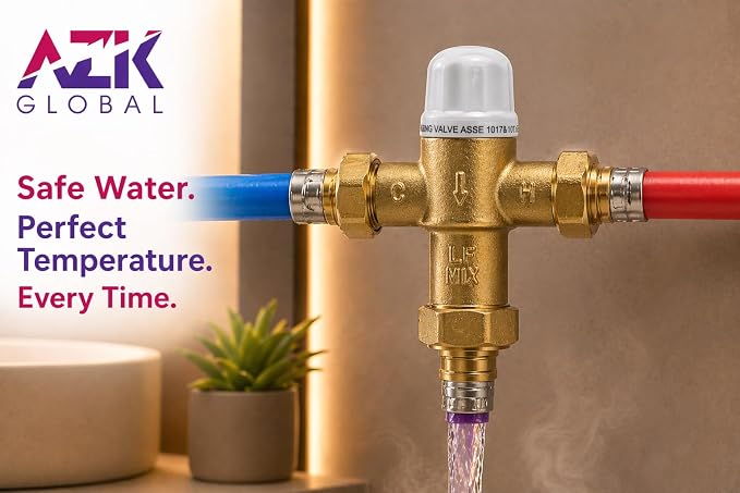 1/2" F1807-PEX Thermostatic Mixing Valve, Cert: ASSE, NSF | TMV, Precise water - Image 6