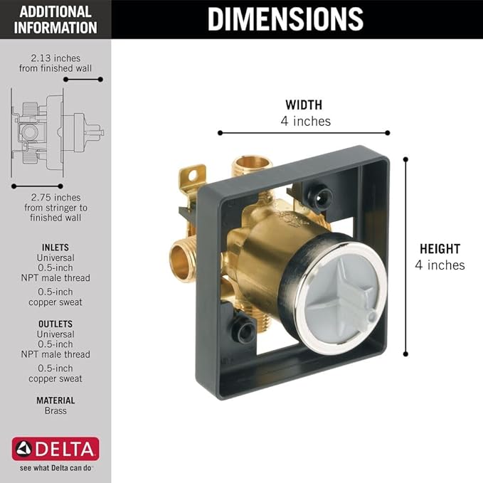 Delta Faucet R10000-UNBX MultiChoice Universal Tub and Shower Valve Body - Image 6