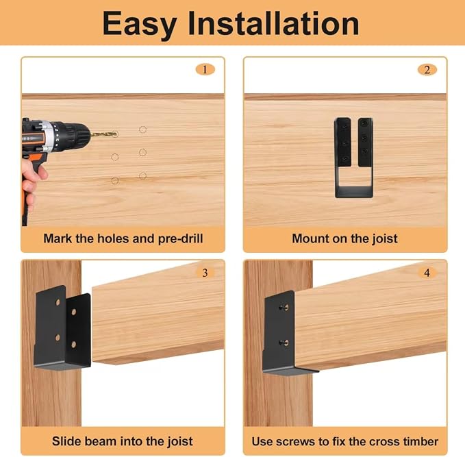 16-Pack 2x4 Joist Hangers Concealed Flange Deck Framing Bracket | Carbon steel - Image 6