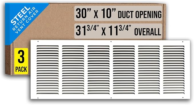 Fits 30x10 Duct Opening | Steel Return Air Grille by Handua | Vent Cover Grill by Handua