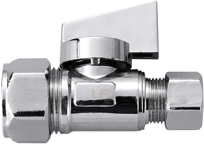 2 Pack Chrome Brass 5/8" OD Comp x 3/8 Inch OD Compression Quarter Turn Water - Image 3