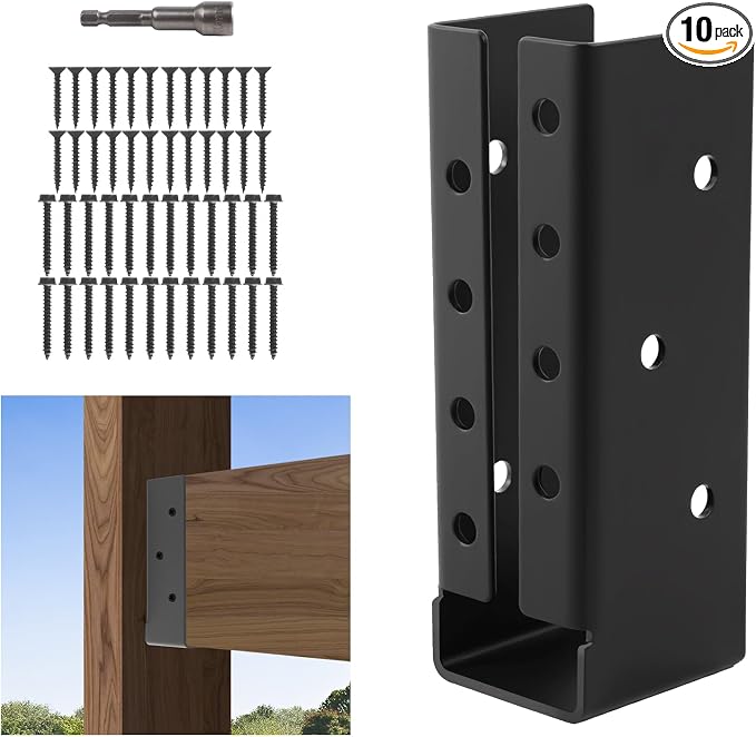 10 Pcs of 2"x 6" Concealed Joist Hangers|Outdoor Concealed-Flange | Q235 Steel by Nrspp