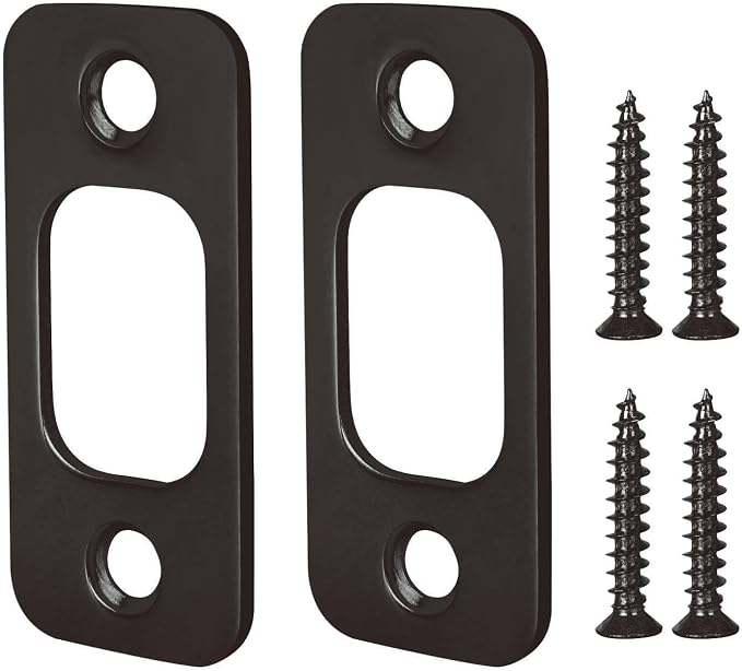 Deadbolt Strike Plate, Solid Stainless Steel, Round Corner, Heavy Duty by siwil