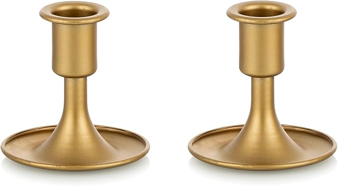 Romadedi Gold Taper Candle Holders, Wedding Decor | by ROMADEDI