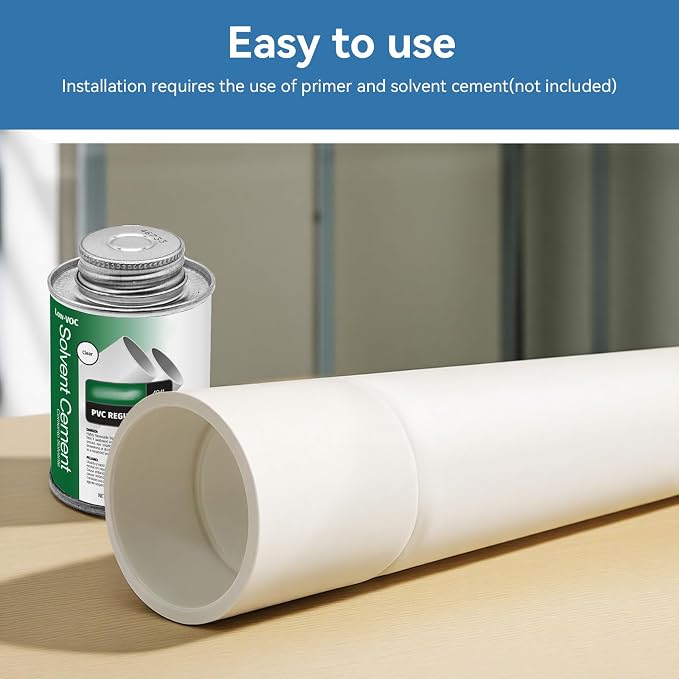 2Pack 2 Inch White PVC Pipe Coupling, Socket x Socket, Schedule 40 Heavy Duty - Image 4
