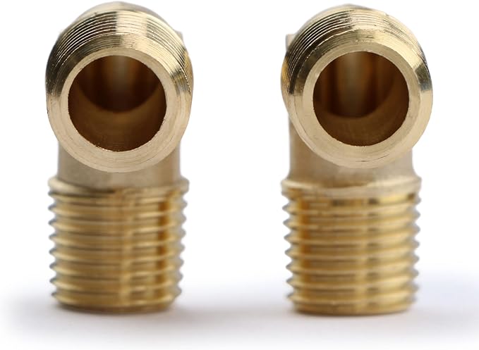 U.S. Solid 2pcs 90 Degree Barstock Street Elbow Brass Pipe Fitting 1/4" NPT - Image 2