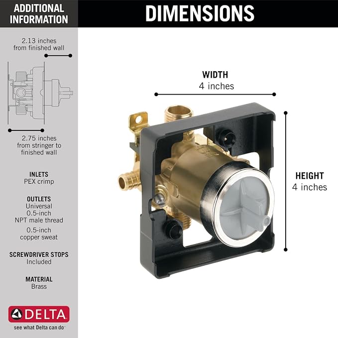 MultiChoice Universal Tub and Shower Valve Body - Image 4