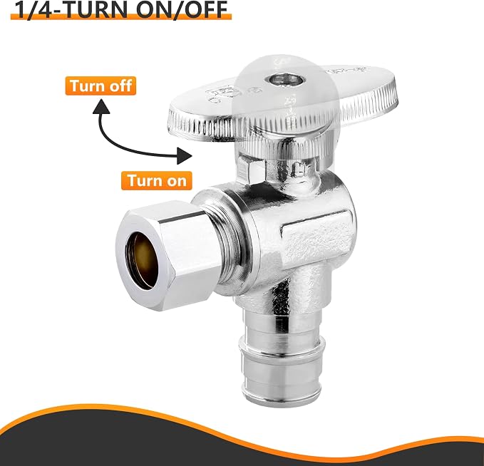 50PC HeSun 1/2" PEX-A Expansion x 3/8" OD Compression Angle Stop Valve | PEX-A - Image 5