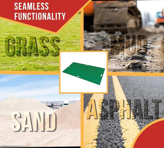 5 Pk 4' x 8' Green Ground Protection Mats - Image 7
