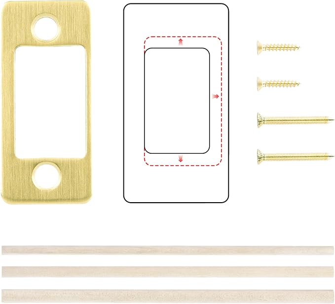 Deadbolt Restorer Strike Plates Narrow Side and Large Hole, Round Corner | by BonKuDoo