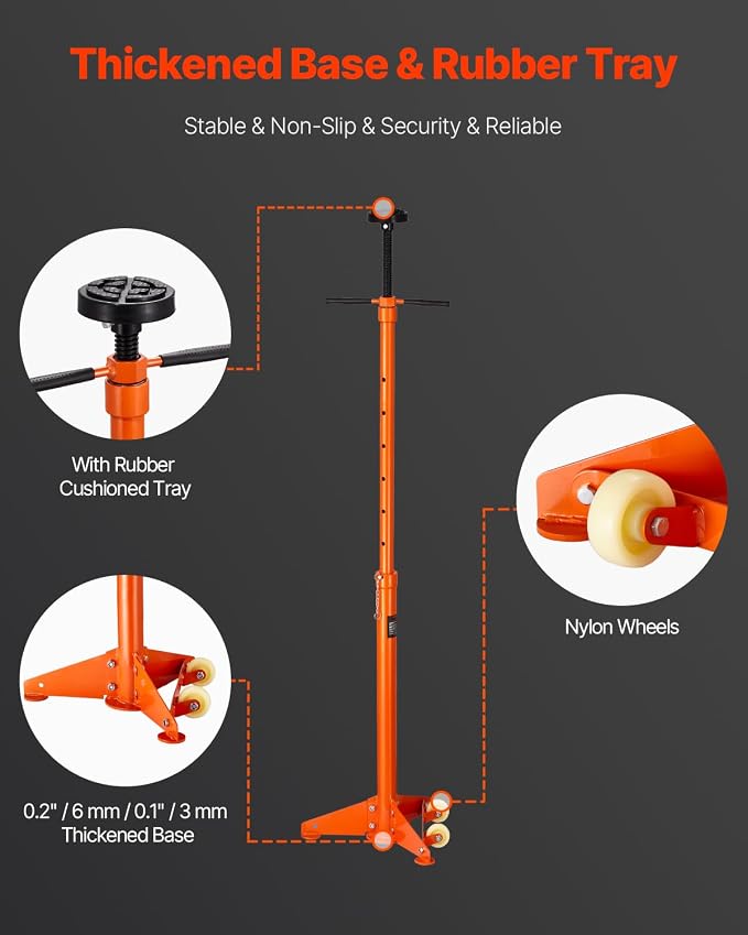 VEVOR Underhoist Support Stand, 3/4 Ton, Adjustable 38.4-75.4 inch, Auto | Spin - Image 4