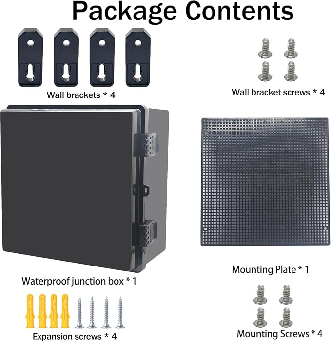 Junction Box, Hinged Black Cover IP67 Waterproof ABS Project Box - Image 6