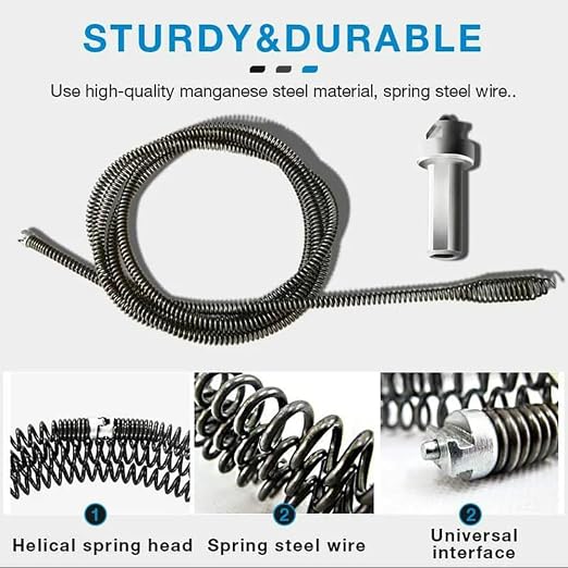 1.5M Length 10mm Reinforced Steel Drain Auger Spring - Image 6