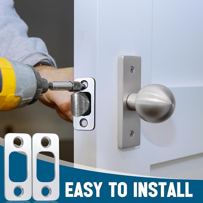Blulu 8 Pcs 1" x 2-1/4" Door Deadbolt Strike Plate - Image 5
